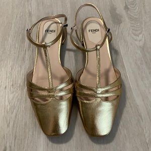 FENDI Gold Sandals